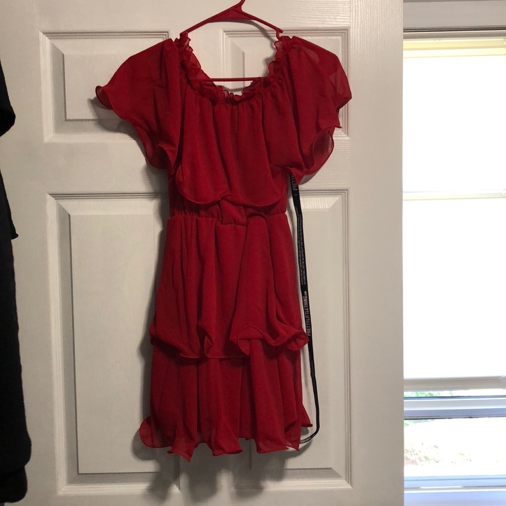 Red ruffle dress